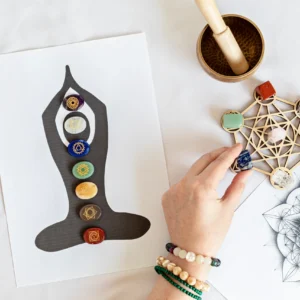 Dibujo de chakras y elementos para alineación