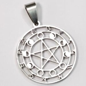 COLGANTE PENTACULO FASES LUNARES Y ZODIACO